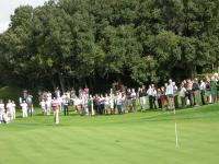 Skins game, Justin Rose third shot at hole 9