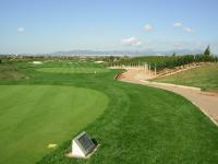 hole 4 par 5 with the wine yard on your right